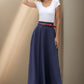 A Line Long maxi Linen Skirt for women 5131