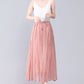 Handmade Linen Maxi A Line Swing Summer Solid Skirt 3565