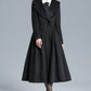 Vintage Inspired Black Long Wool Princess Coat 3130#