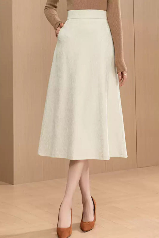 White A line autumn/winter skirt women 6193