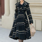 Fit and flare striple winter wool coat 5454