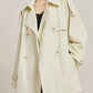 Beige military short trench coat 5374