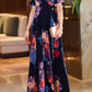 Floral printed prom maxi chiffon dresses 4996