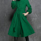 Maxi swing wool coat in Green 1347#