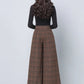 Plaid wide leg wool pants women 5419