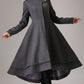 vintage inspired swing maxi dress coat with layered hem line 0761#