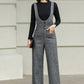 Long Suspender Wool Pants Women 6428