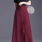 High waisted long chiffon summer skirt women 6132