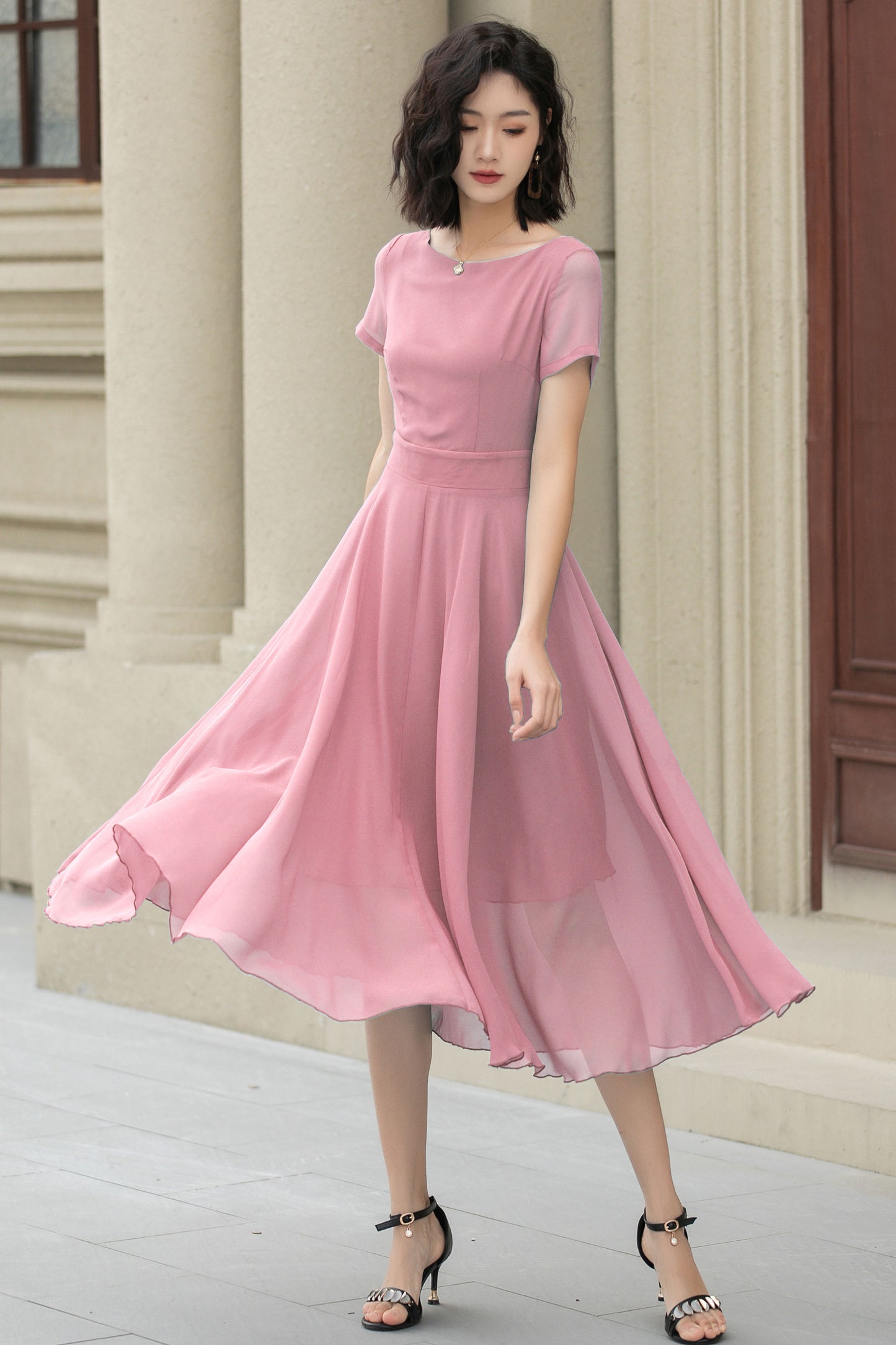 Romantic and Flowy Dress for Spring Weddings & Garden Parties 6034