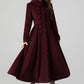 Burgundy princess winter wool coat 4517