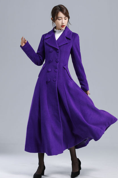 Vintage Inspired Long Wool Princess Coat 3237