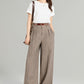 Wide leg long linen pants for women 4964