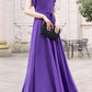 Purple maxi swing prom long chiffon dress 5164