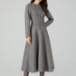 A-Line winter gray wool dress 4548