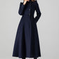 Dark blue A-Line Wool Coat 4506