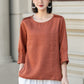 Orange loose fitting linen blouse 4902