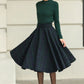 Knee length plaid winter wool skirt 6511