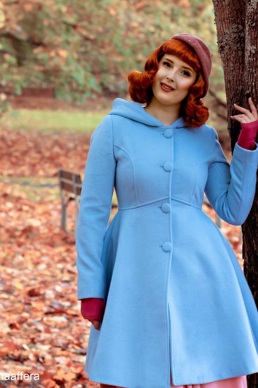 Blue swing princess coat with hood 2419