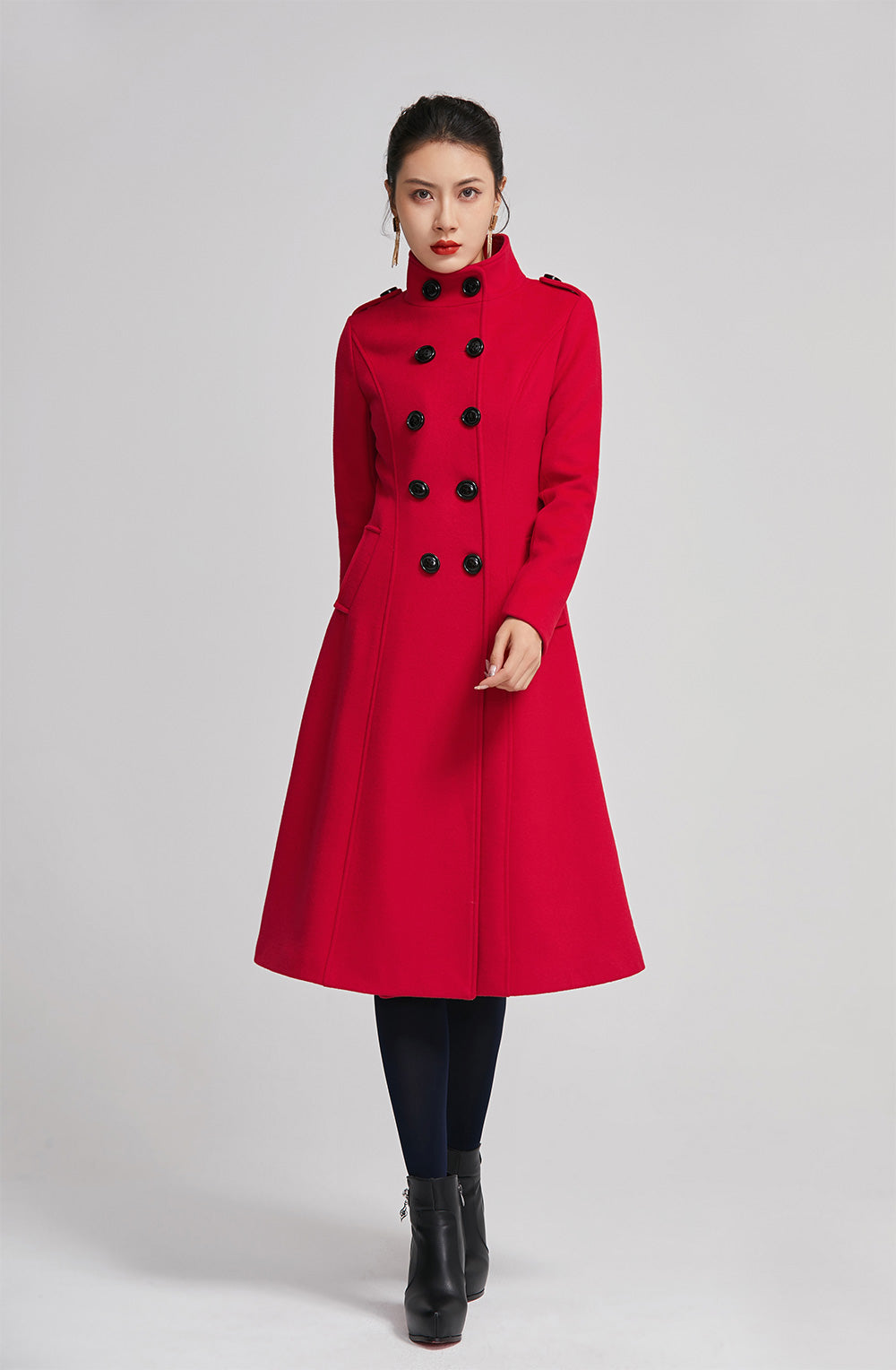 Double Breasted Winter Wool Coat Women 5614