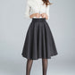 Hight Waisted A-Line Wool Skirt 1633