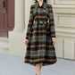 Fit and flare plaid wool coat 5567