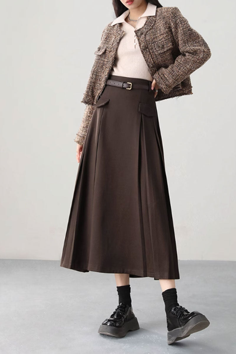 Midi winter wool skirt for women 4758