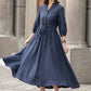 Linen Swing Shirt Dress 2594,Size L
