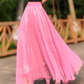 Long prom swing chiffon skirt women 6183- Lotus Pink