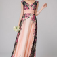 floral printed prom chiffon dress women 1543