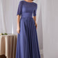 Pleated Maxi Chiffon Dress 3457, Size L #CK2201560