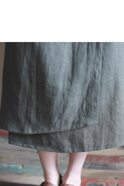 irregular a line skirt with elastic waist 4360