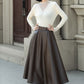 Brown classic faux leather skirt 5312