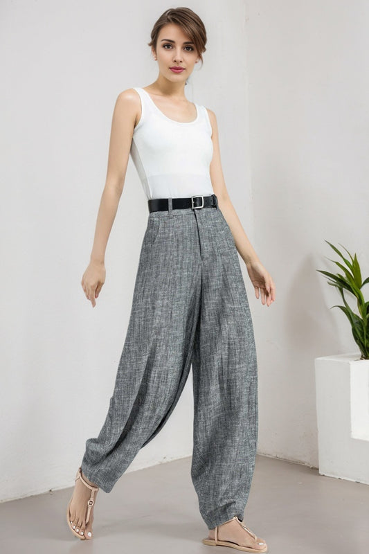 Loose fitting long linen pants for spring/summer 5908