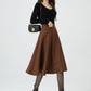 A line brown winter wool skirt 5316