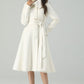White Long Wool Princess Winter Coat 4520