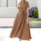 Wrap Linen Midi Shirt dress 5986