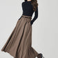 Midi Swing Winter Wool Skirt 5250