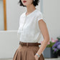 White Linen tops, Womens Summer Linen Blouse 5992