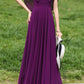 Prom purple chiffon dress with cape 4982