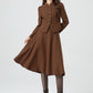 Brown short winter wool coat women 5317