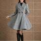 Fit and flare gray womens wool coat 5365