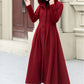 Long swing red winter wool coat women 5346