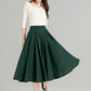 Button down high waist linen skirt 4963