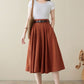 Linen Full Circle Skirt with Pockets 4973