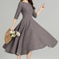 Swing summer linen dresses women 4961