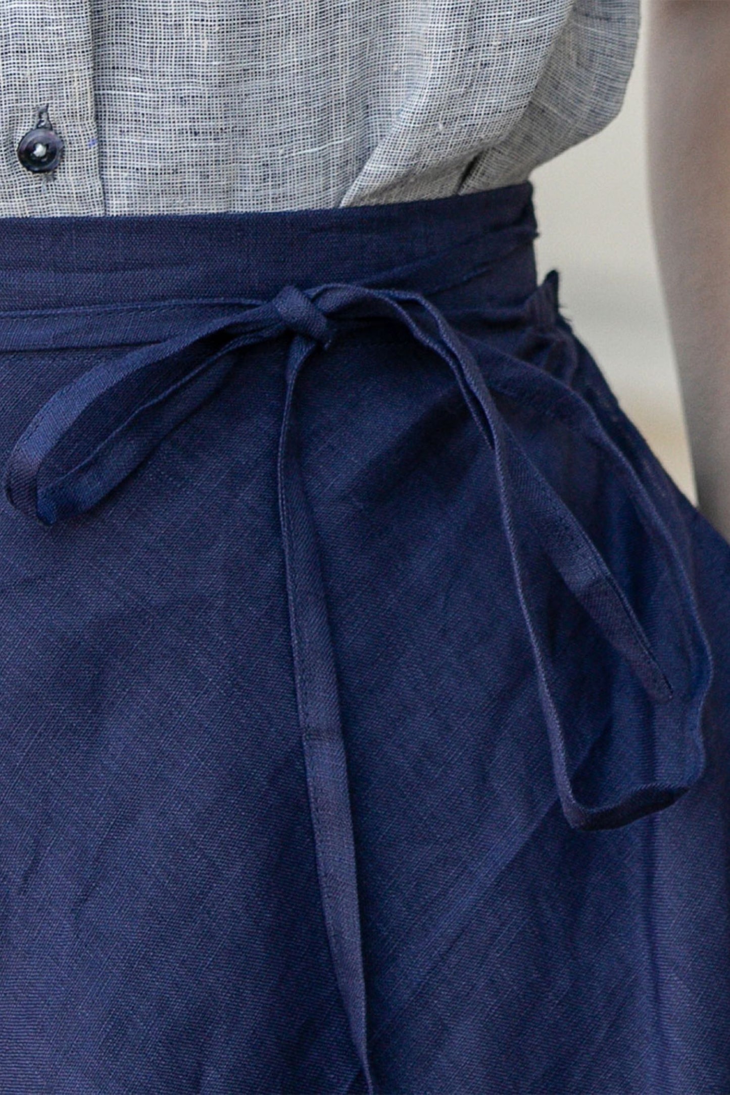 A line swing wrap summer linen skirt 4903