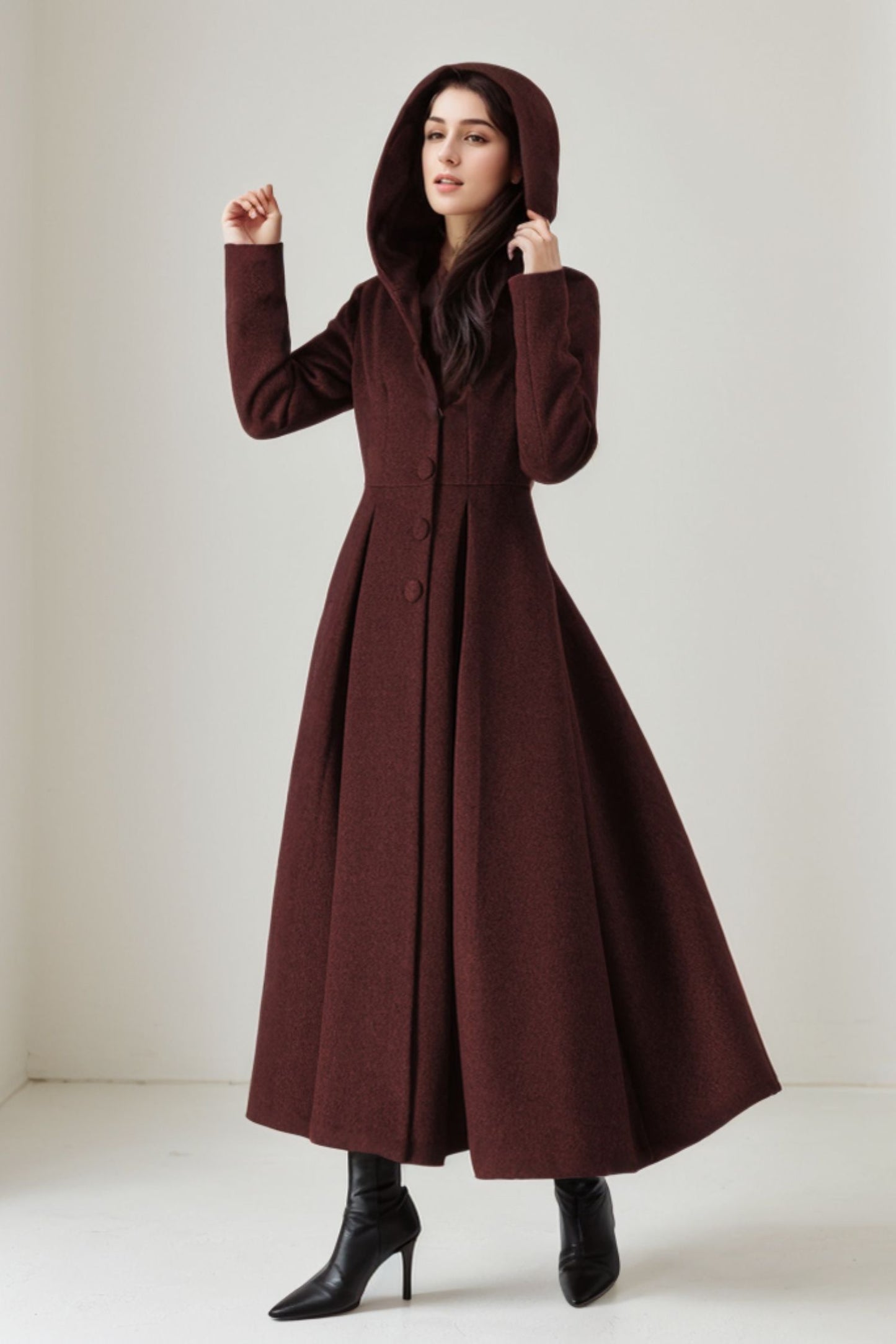 Winter Long Swing wool Coat 5242