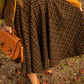Midi Wool Plaid Circle Skirt For Women 4733