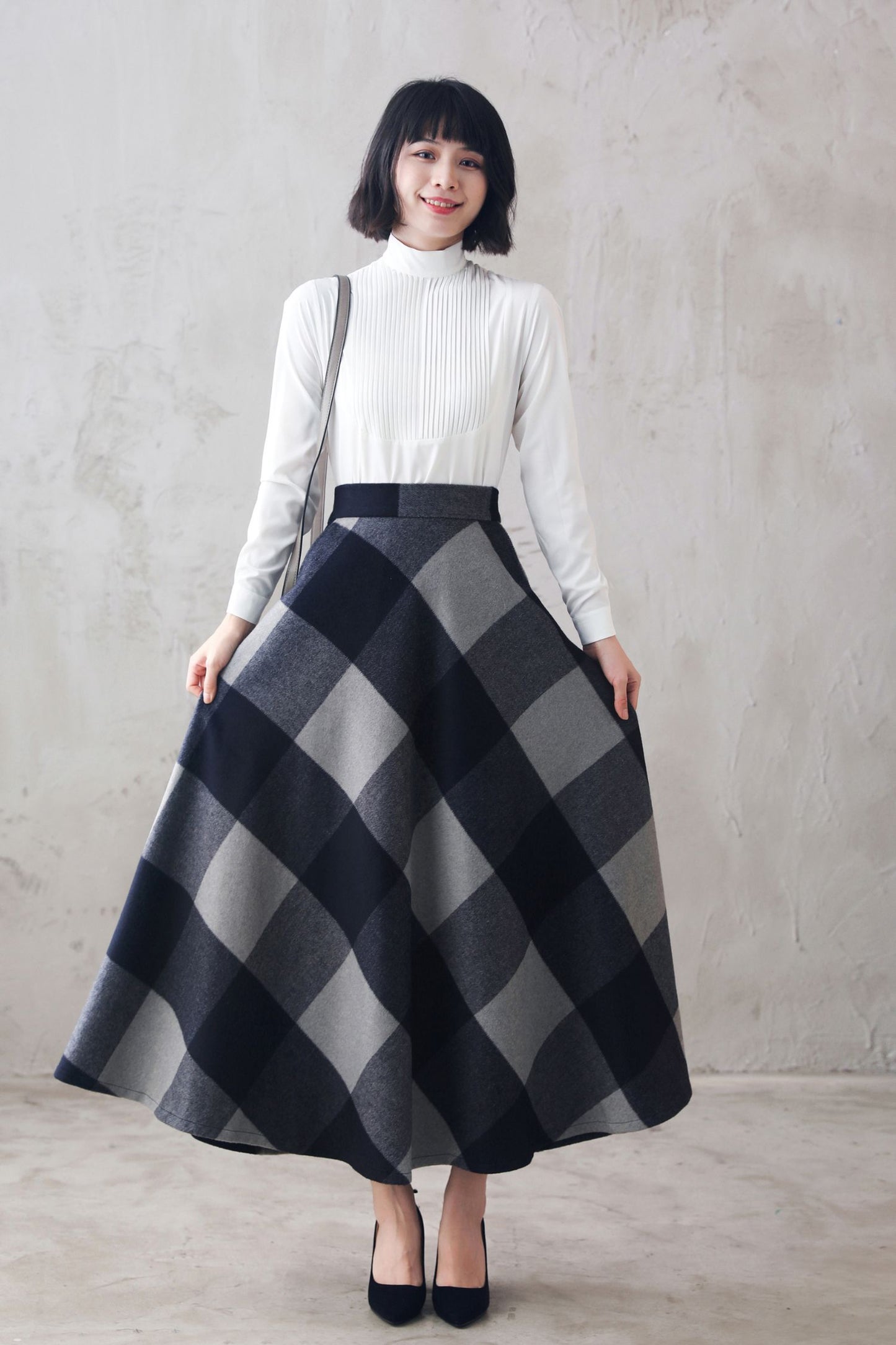 50s A Line Skirt with Pockets Flowy Swing Skirt 3107