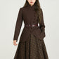 Brown short winter wool coat women 5566